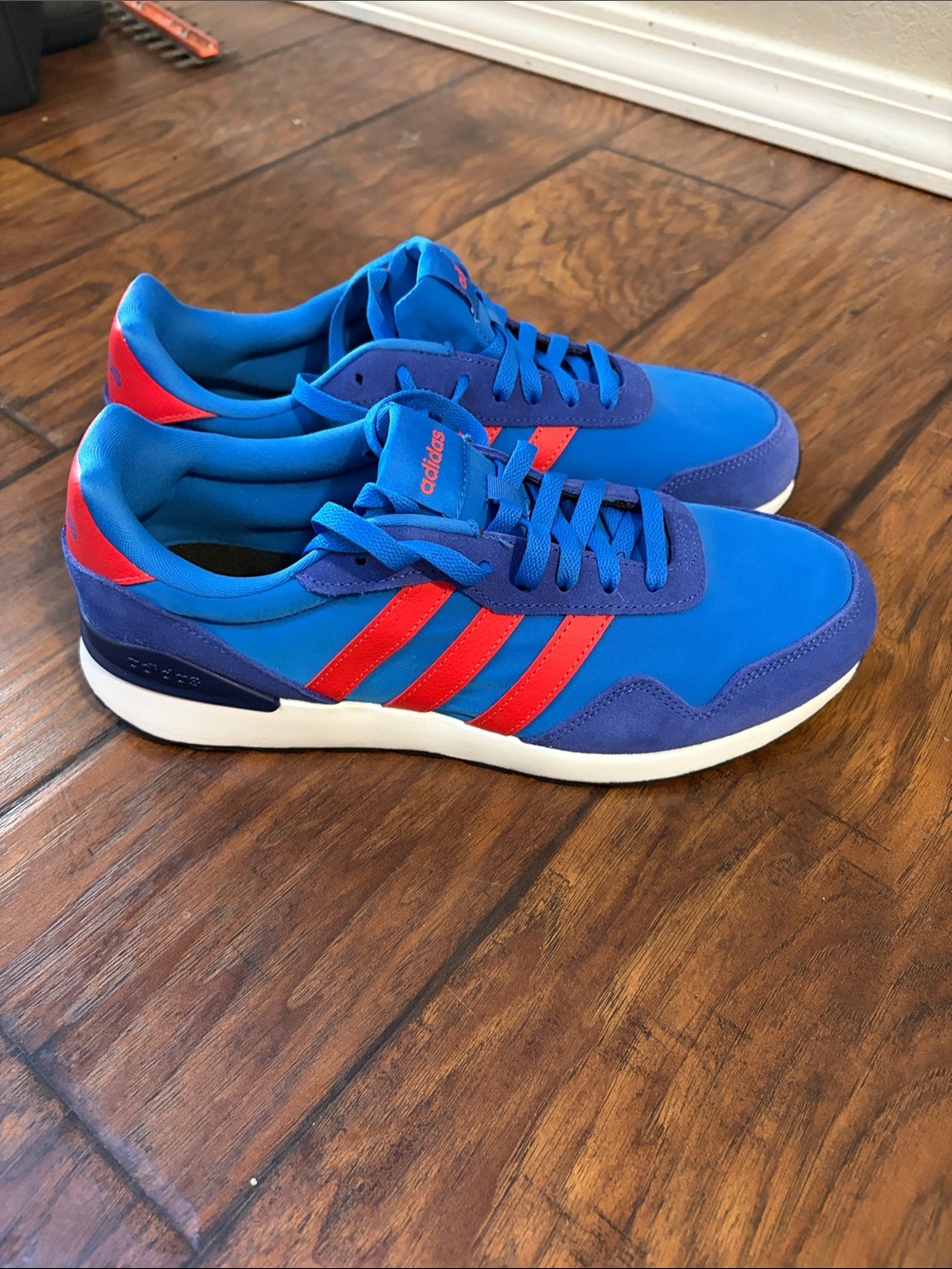 NWOT Adidas Runs 60s Men’s Blue and Red Sneakers